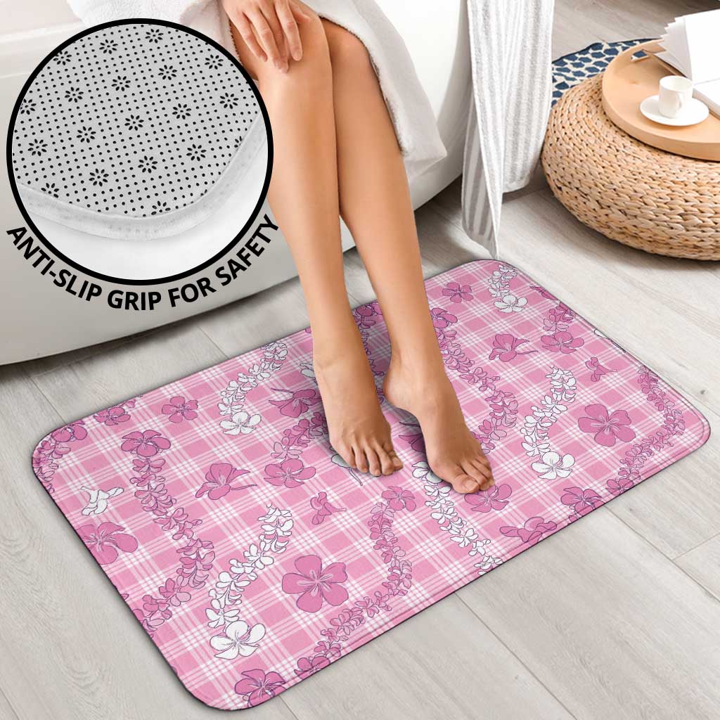 Alaka Aloha Hawaii Bathroom Set Plumeria Lei With Palaka Motif - Polynesian Pride