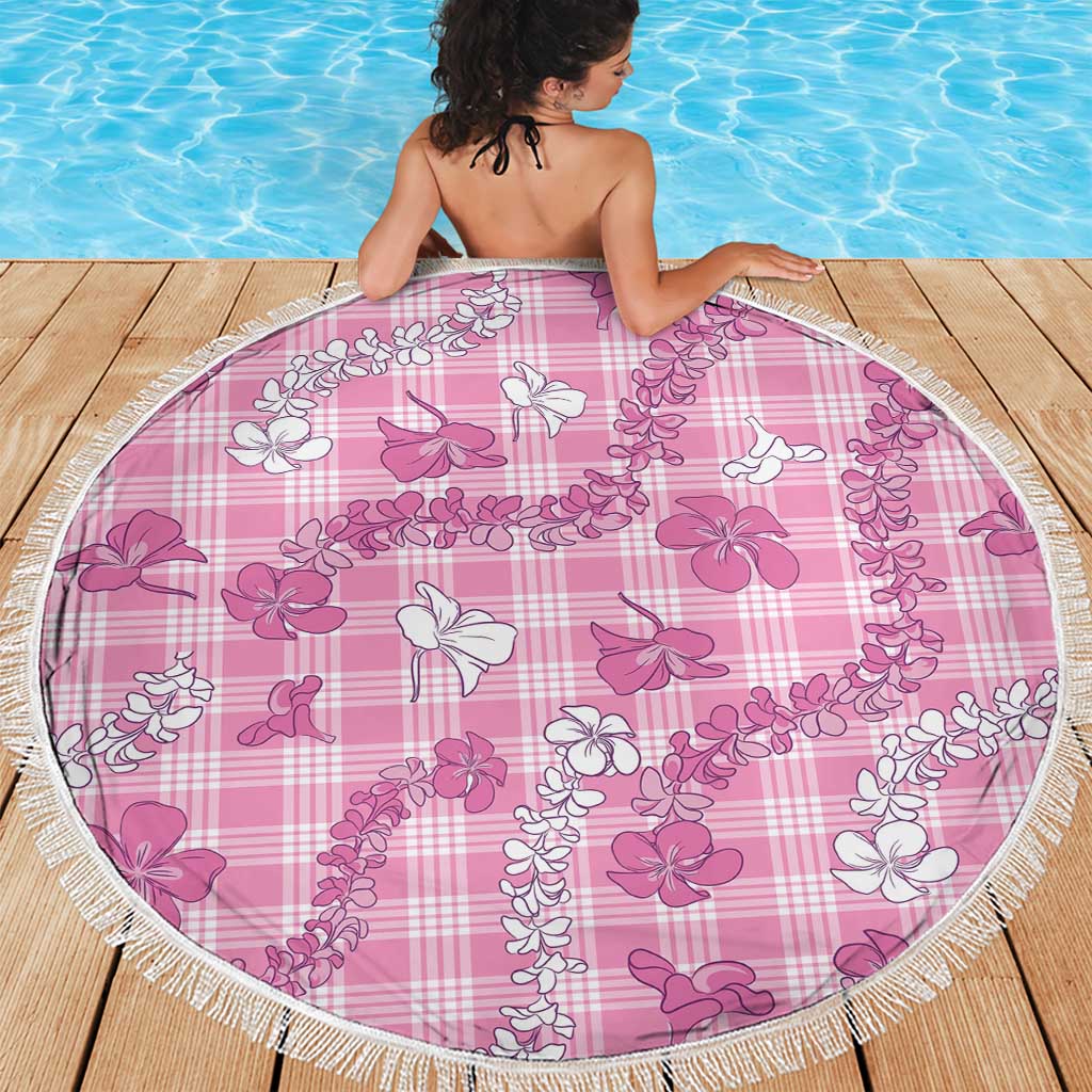 Alaka Aloha Hawaii Beach Blanket Plumeria Lei With Palaka Motif - Polynesian Pride