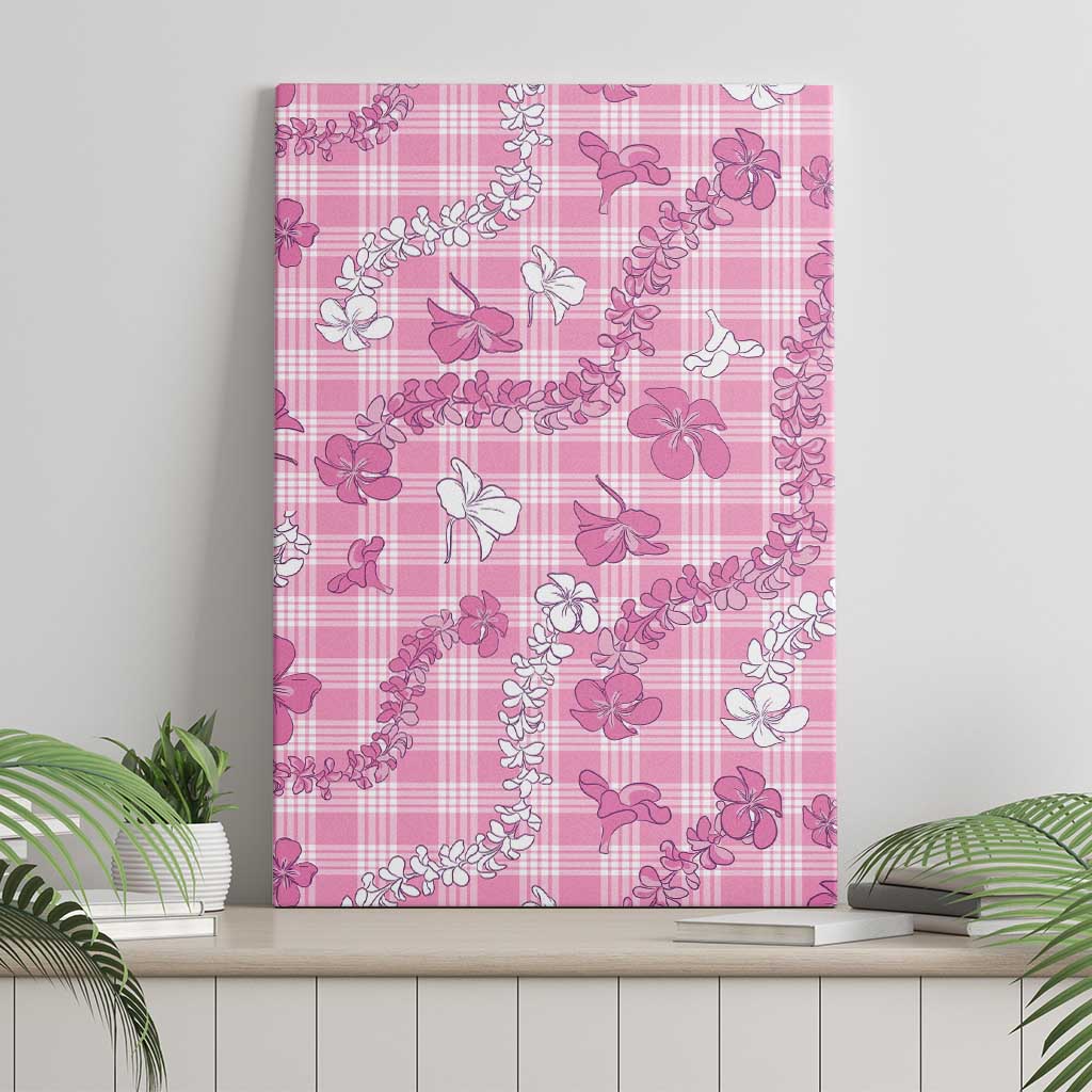 Alaka Aloha Hawaii Canvas Wall Art Plumeria Lei With Palaka Motif - Polynesian Pride
