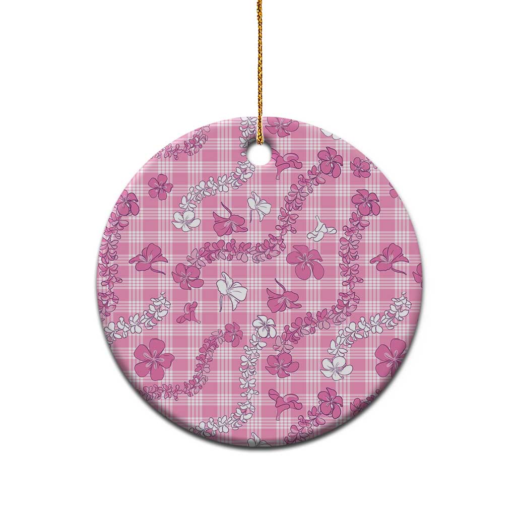 Alaka Aloha Hawaii Ceramic Ornament Plumeria Lei With Palaka Motif - Polynesian Pride