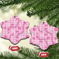 Alaka Aloha Hawaii Ceramic Ornament Plumeria Lei With Palaka Motif - Polynesian Pride