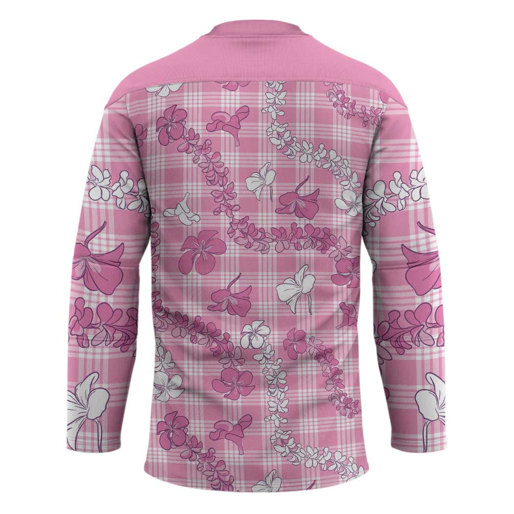 Alaka Aloha Hawaii Hockey Jersey Plumeria Lei With Palaka Motif - Polynesian Pride