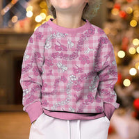 Alaka Aloha Hawaii Kid Ugly Christmas Sweater Plumeria Lei With Palaka Motif - Polynesian Pride