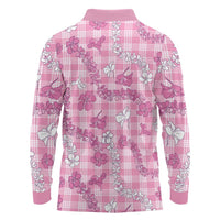 Alaka Aloha Hawaii Long Sleeve Polo Shirt Plumeria Lei With Palaka Motif - Polynesian Pride