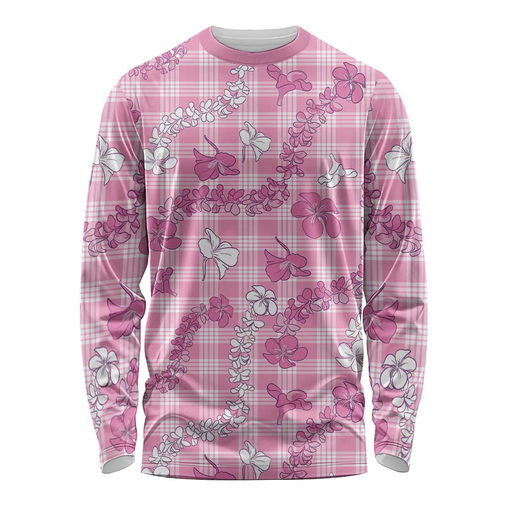 Alaka Aloha Hawaii Long Sleeve Shirt Plumeria Lei With Palaka Motif - Polynesian Pride