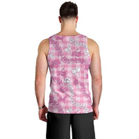 Alaka Aloha Hawaii Men Tank Top Plumeria Lei With Palaka Motif - Polynesian Pride