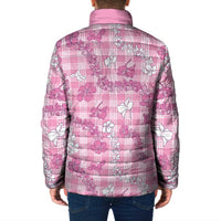 Alaka Aloha Hawaii Padded Jacket Plumeria Lei With Palaka Motif - Polynesian Pride