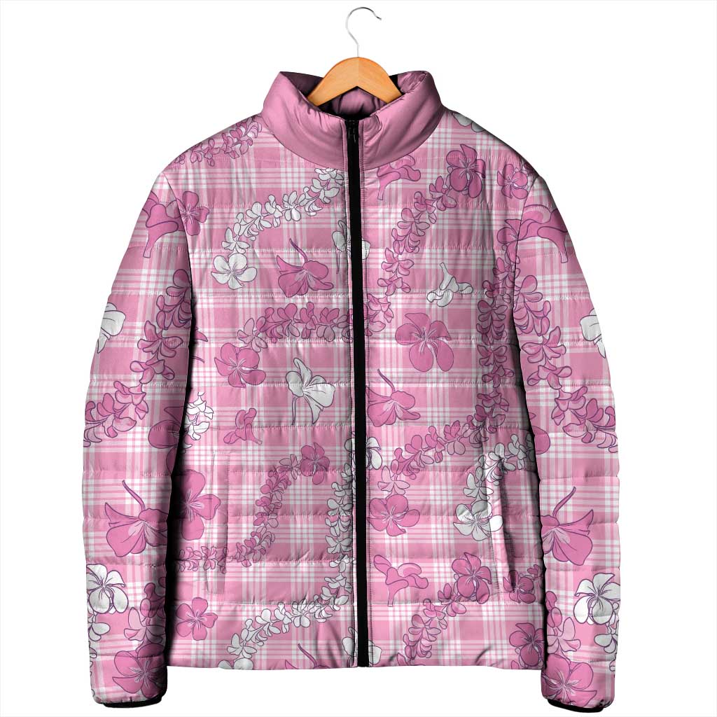 Alaka Aloha Hawaii Padded Jacket Plumeria Lei With Palaka Motif - Polynesian Pride