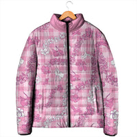 Alaka Aloha Hawaii Padded Jacket Plumeria Lei With Palaka Motif - Polynesian Pride