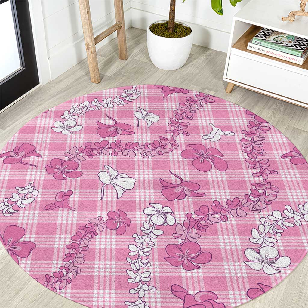 Alaka Aloha Hawaii Round Carpet Plumeria Lei With Palaka Motif - Polynesian Pride