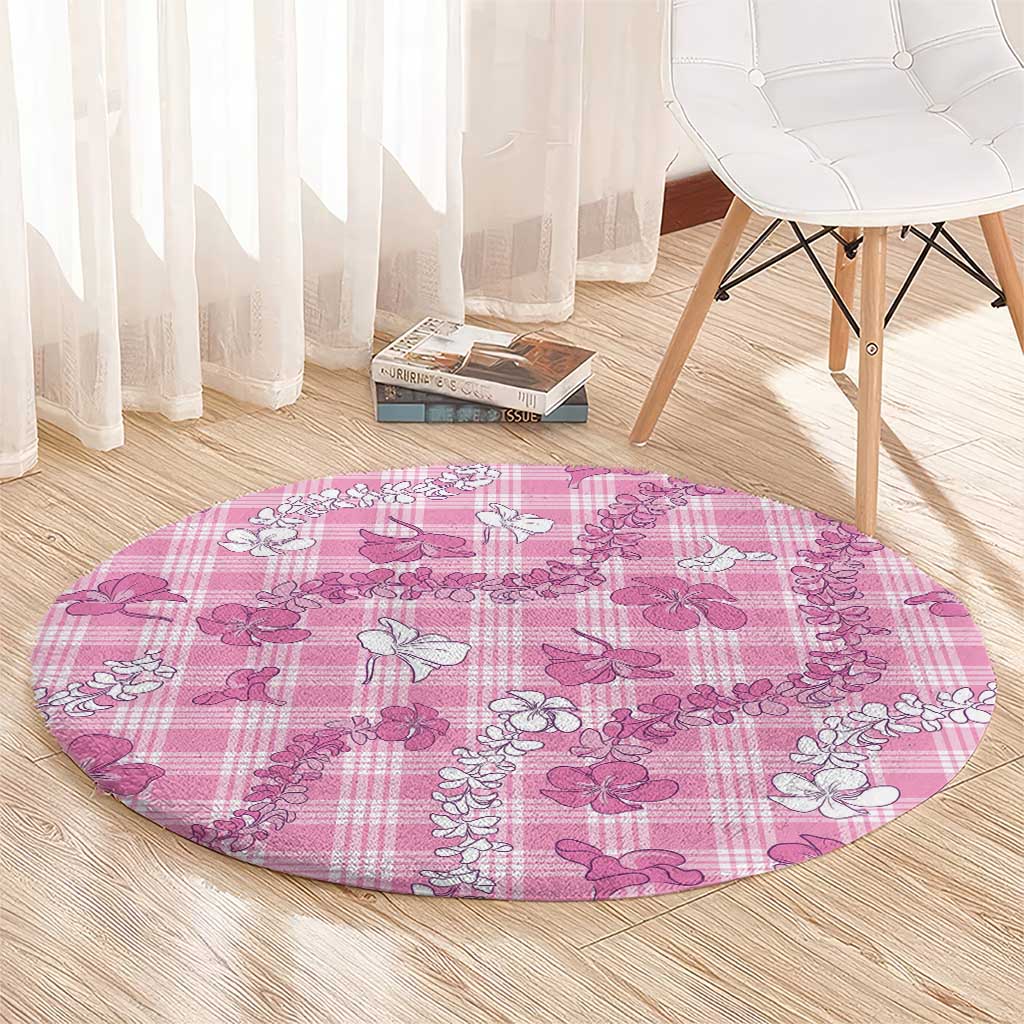 Alaka Aloha Hawaii Round Carpet Plumeria Lei With Palaka Motif - Polynesian Pride