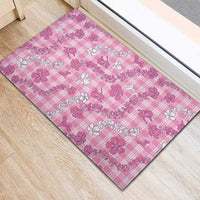Alaka Aloha Hawaii Rubber Doormat Plumeria Lei With Palaka Motif - Polynesian Pride