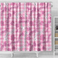 Alaka Aloha Hawaii Shower Curtain Plumeria Lei With Palaka Motif - Polynesian Pride