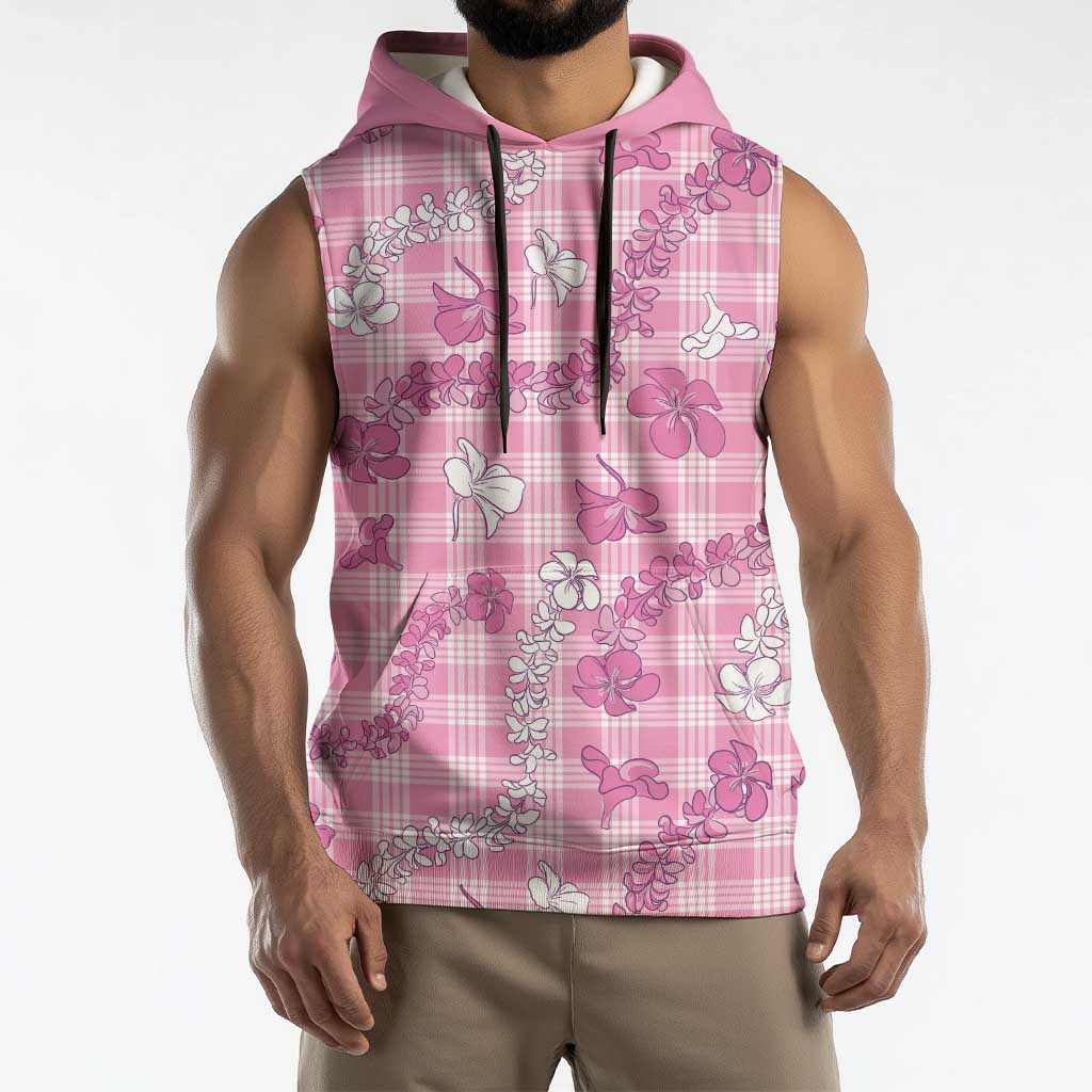 Alaka Aloha Hawaii Sleeveless Hoodie Plumeria Lei With Palaka Motif - Polynesian Pride