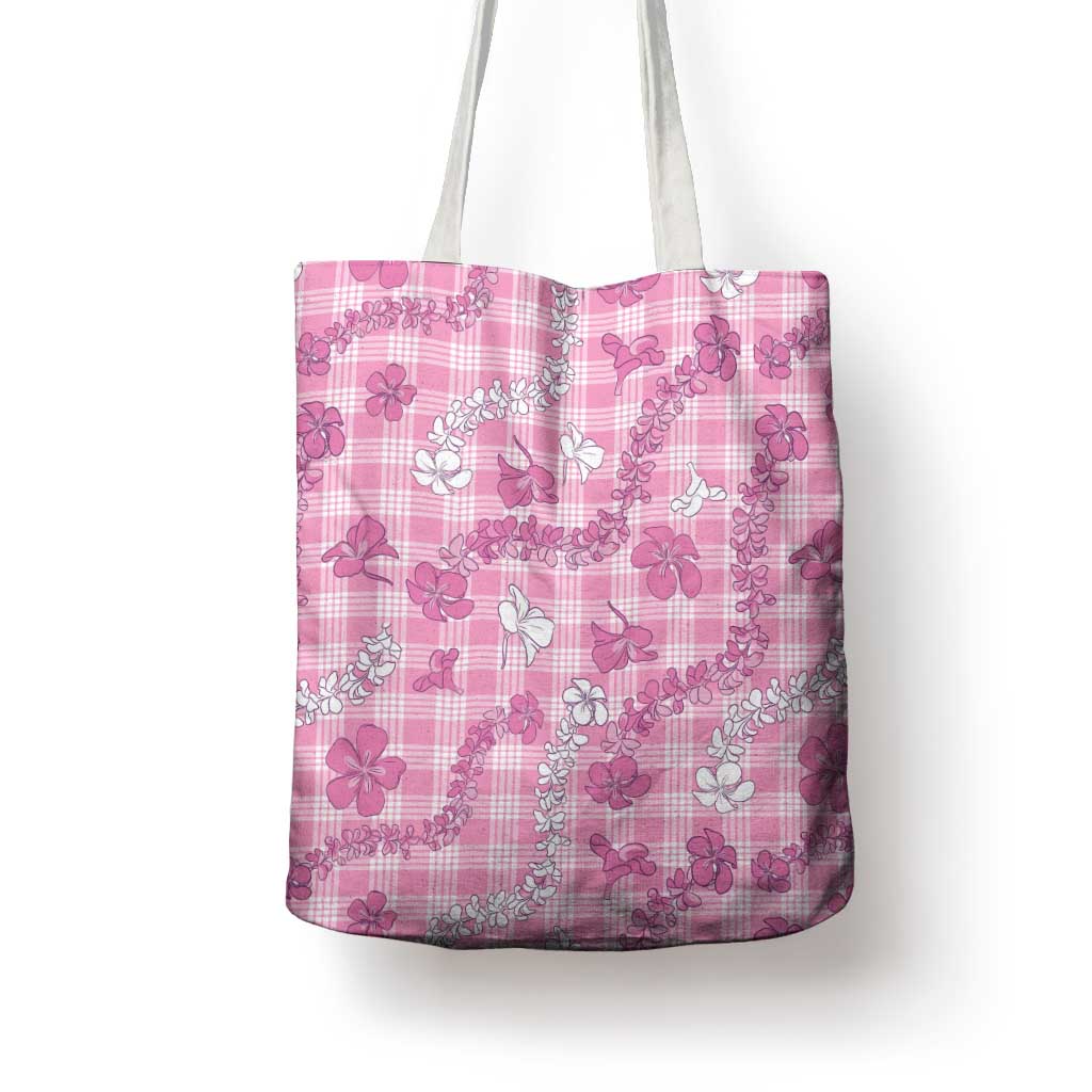 Alaka Aloha Hawaii Tote Bag Plumeria Lei With Palaka Motif LT14 - Polynesian Pride