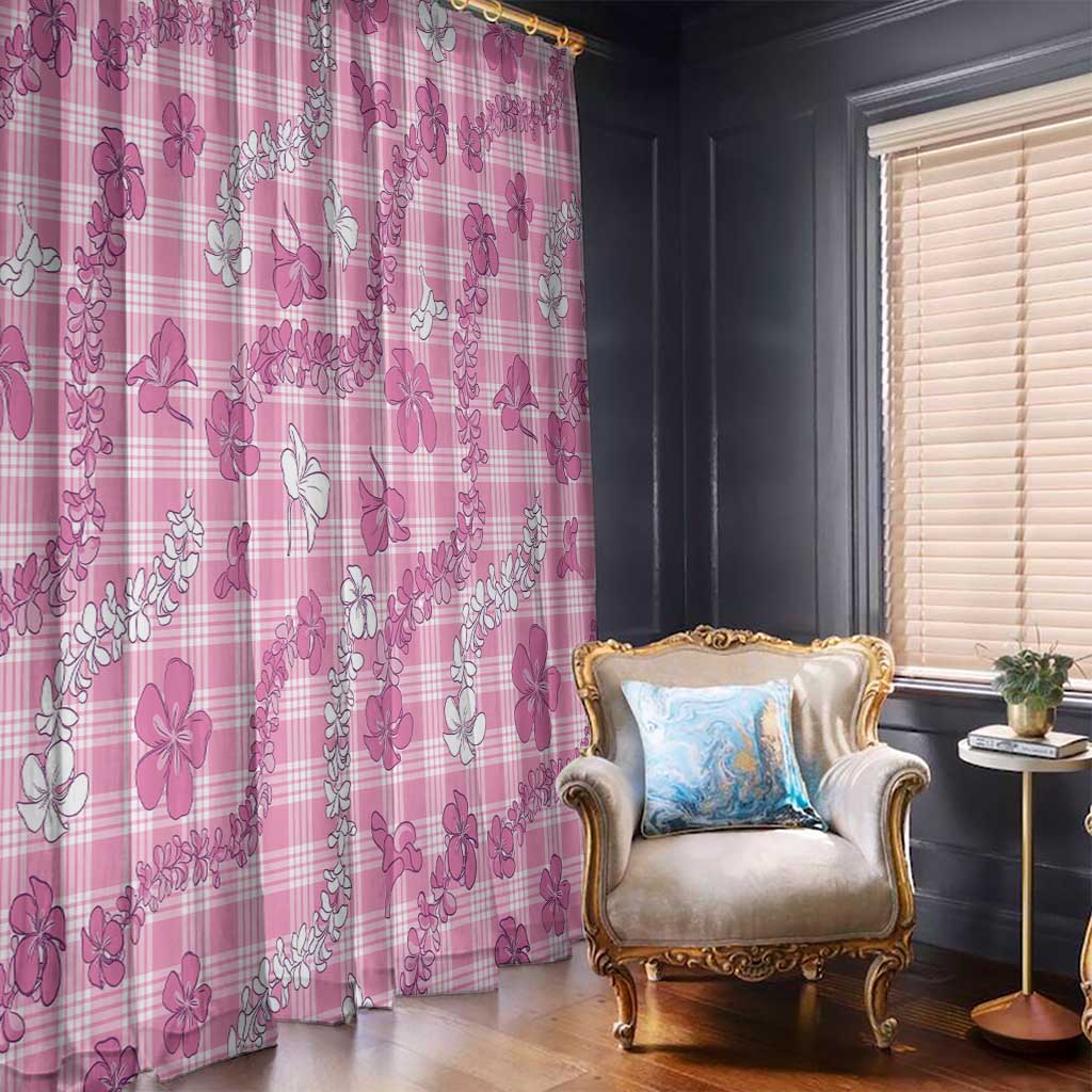 Alaka Aloha Hawaii Window Curtain Plumeria Lei With Palaka Motif - Polynesian Pride
