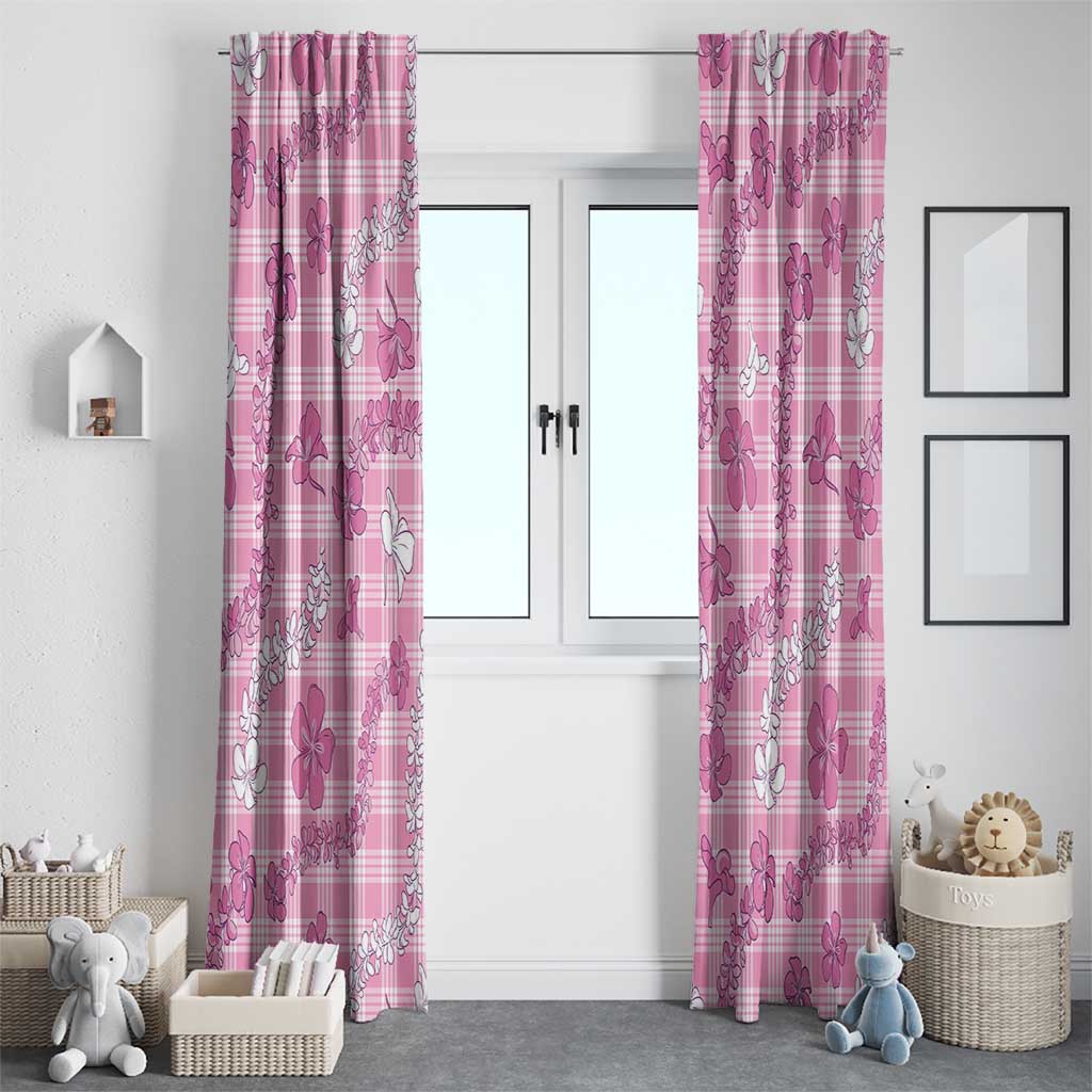 Alaka Aloha Hawaii Window Curtain Plumeria Lei With Palaka Motif - Polynesian Pride