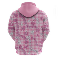 Alaka Aloha Hawaii Zip Hoodie Plumeria Lei With Palaka Motif - Polynesian Pride