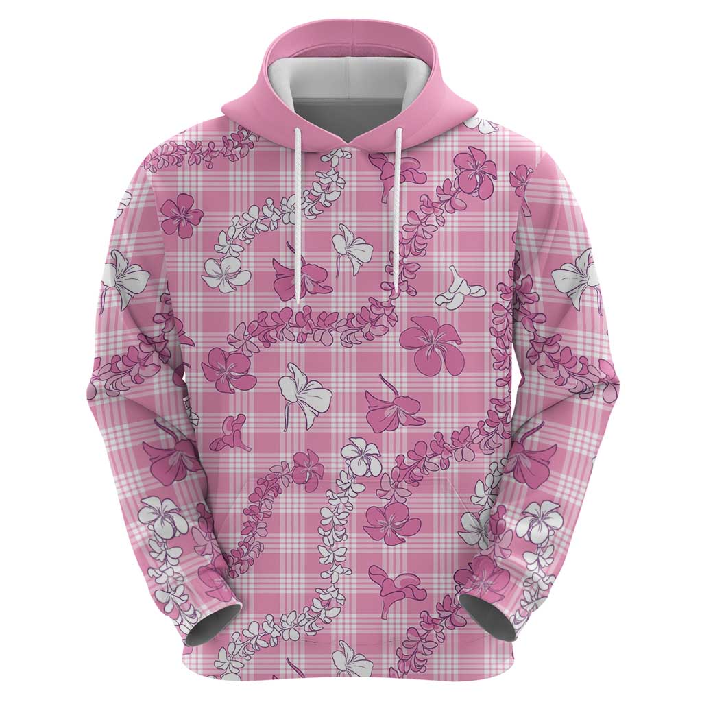 Alaka Aloha Hawaii Zip Hoodie Plumeria Lei With Palaka Motif - Polynesian Pride