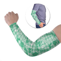 Omaomao Aloha Hawaii Arm Sleeves Plumeria Lei With Palaka Motif - Polynesian Pride