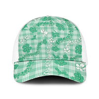 Omaomao Aloha Hawaii Baseball Net Cap Plumeria Lei With Palaka Motif - Polynesian Pride