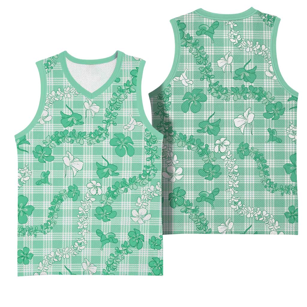 Omaomao Aloha Hawaii Basketball Jersey Plumeria Lei With Palaka Motif LT14 - Polynesian Pride