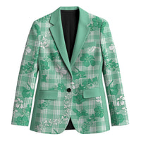 Omaomao Aloha Hawaii Blazer Plumeria Lei With Palaka Motif LT14 Unisex Green - Polynesian Pride