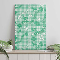 Omaomao Aloha Hawaii Canvas Wall Art Plumeria Lei With Palaka Motif - Polynesian Pride