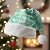 Omaomao Aloha Hawaii Christmas Santa Hat Plumeria Lei With Palaka Motif - Polynesian Pride