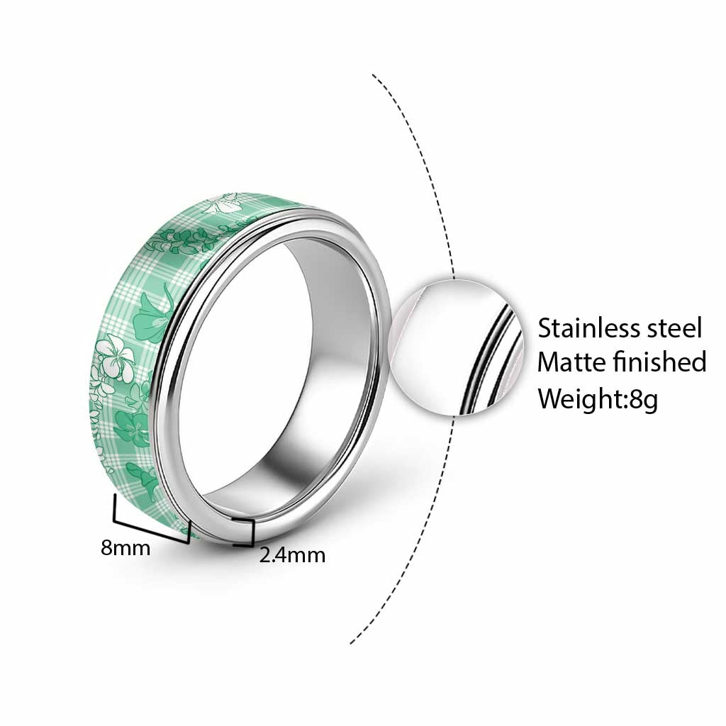 Omaomao Aloha Hawaii Classic Ring Plumeria Lei With Palaka Motif - Polynesian Pride