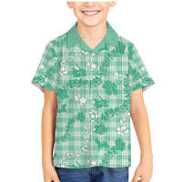 Omaomao Aloha Hawaii Family Matching Mermaid Dress and Hawaiian Shirt Plumeria Lei With Palaka Motif - Polynesian Pride