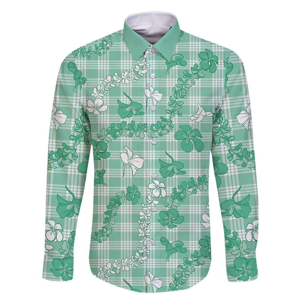 Omaomao Aloha Hawaii Family Matching Off Shoulder Short Dress and Hawaiian Shirt Plumeria Lei With Palaka Motif - Polynesian Pride