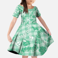 Omaomao Aloha Hawaii Family Matching Puletasi and Hawaiian Shirt Plumeria Lei With Palaka Motif - Polynesian Pride