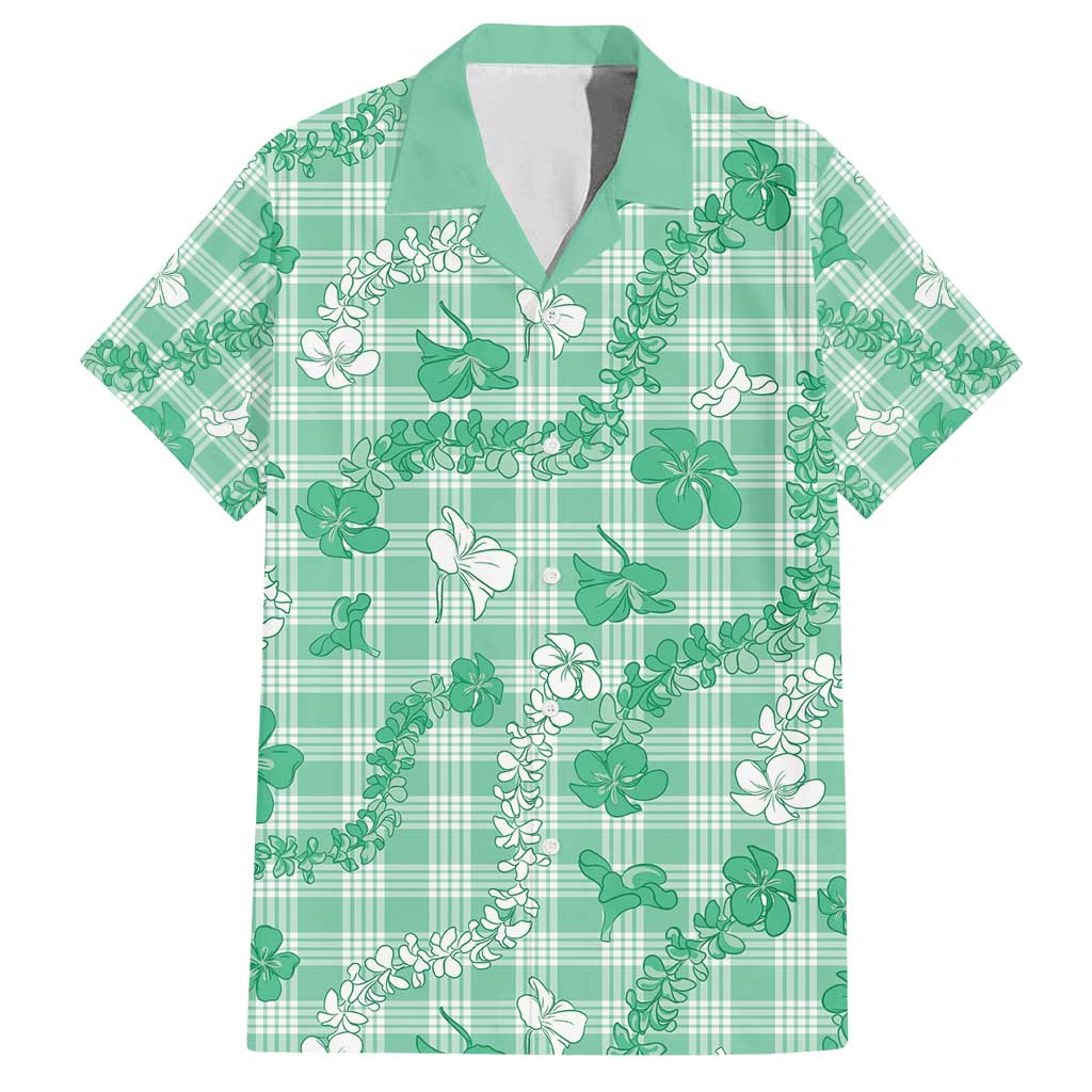 Omaomao Aloha Hawaii Family Matching Puletasi and Hawaiian Shirt Plumeria Lei With Palaka Motif - Polynesian Pride