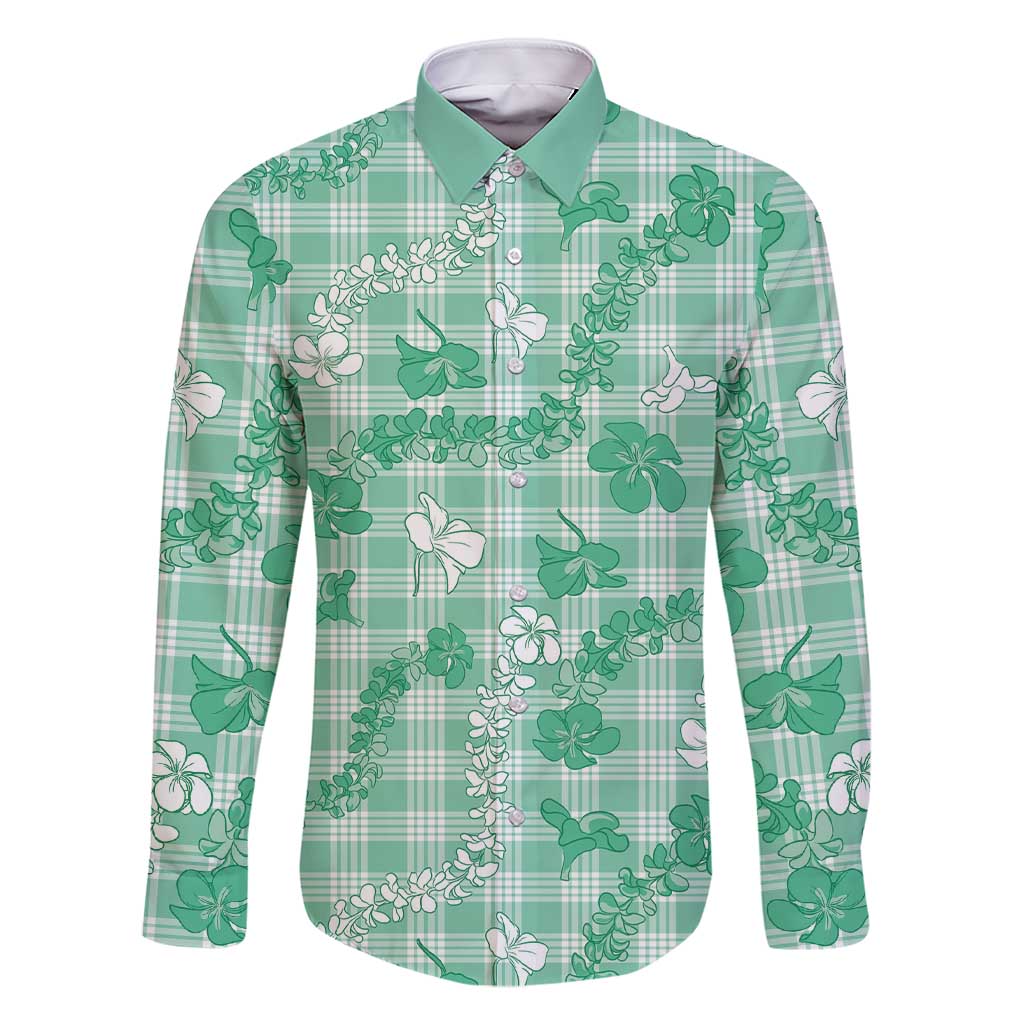 Omaomao Aloha Hawaii Family Matching Short Sleeve Bodycon Dress and Hawaiian Shirt Plumeria Lei With Palaka Motif - Polynesian Pride