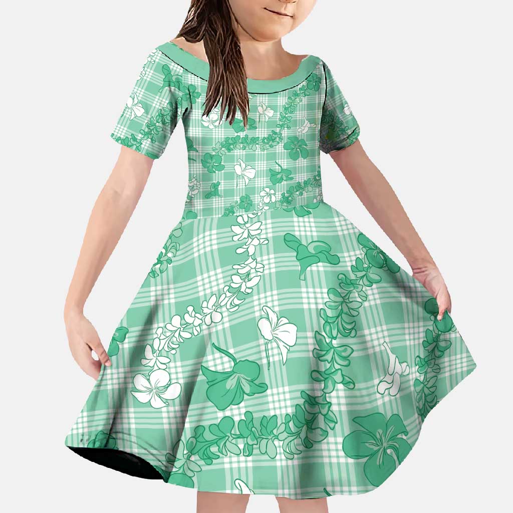 Omaomao Aloha Hawaii Family Matching Summer Maxi Dress and Hawaiian Shirt Plumeria Lei With Palaka Motif - Polynesian Pride