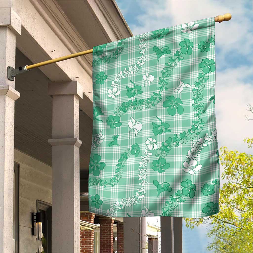 Omaomao Aloha Hawaii Garden Flag Plumeria Lei With Palaka Motif - Polynesian Pride