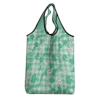 Omaomao Aloha Hawaii Grocery Bag Plumeria Lei With Palaka Motif - Polynesian Pride