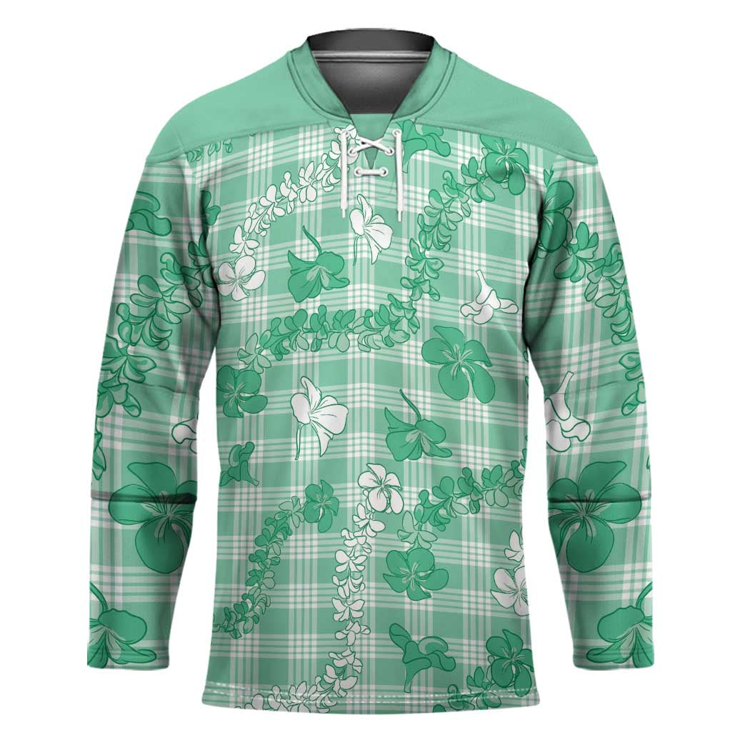 Omaomao Aloha Hawaii Hockey Jersey Plumeria Lei With Palaka Motif - Polynesian Pride