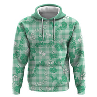 Omaomao Aloha Hawaii Hoodie Plumeria Lei With Palaka Motif - Polynesian Pride