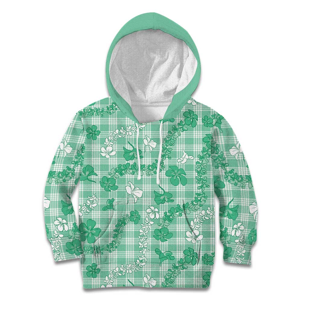 Omaomao Aloha Hawaii Kid Hoodie Plumeria Lei With Palaka Motif - Polynesian Pride