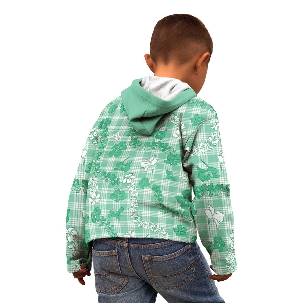 Omaomao Aloha Hawaii Kid Hoodie Plumeria Lei With Palaka Motif - Polynesian Pride