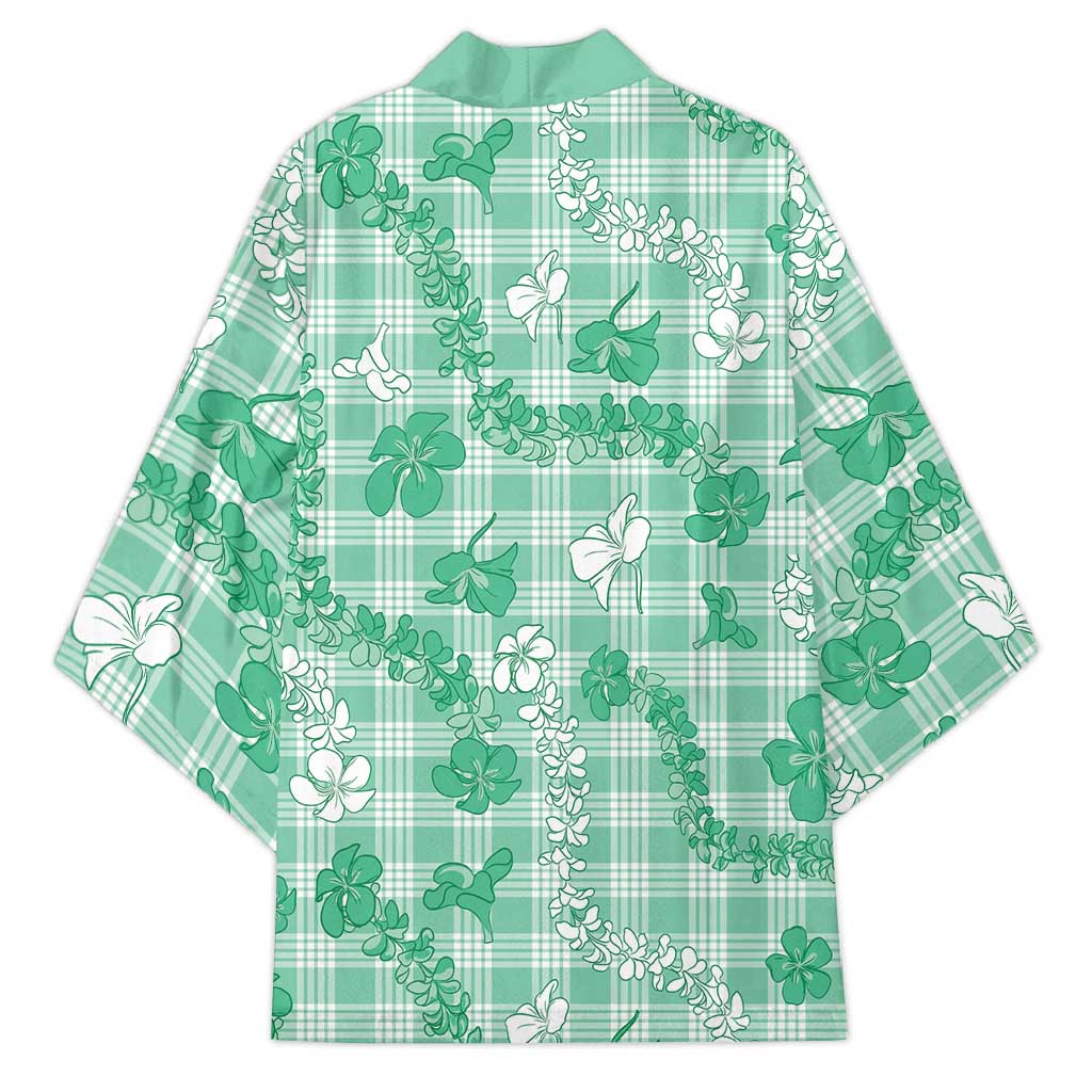 Omaomao Aloha Hawaii Kimono Plumeria Lei With Palaka Motif LT14 - Polynesian Pride