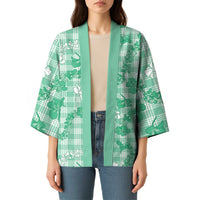 Omaomao Aloha Hawaii Kimono Plumeria Lei With Palaka Motif LT14 - Polynesian Pride