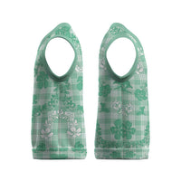 Omaomao Aloha Hawaii Christmas Knitted V-Neck Vest Plumeria Lei With Palaka Motif - Polynesian Pride