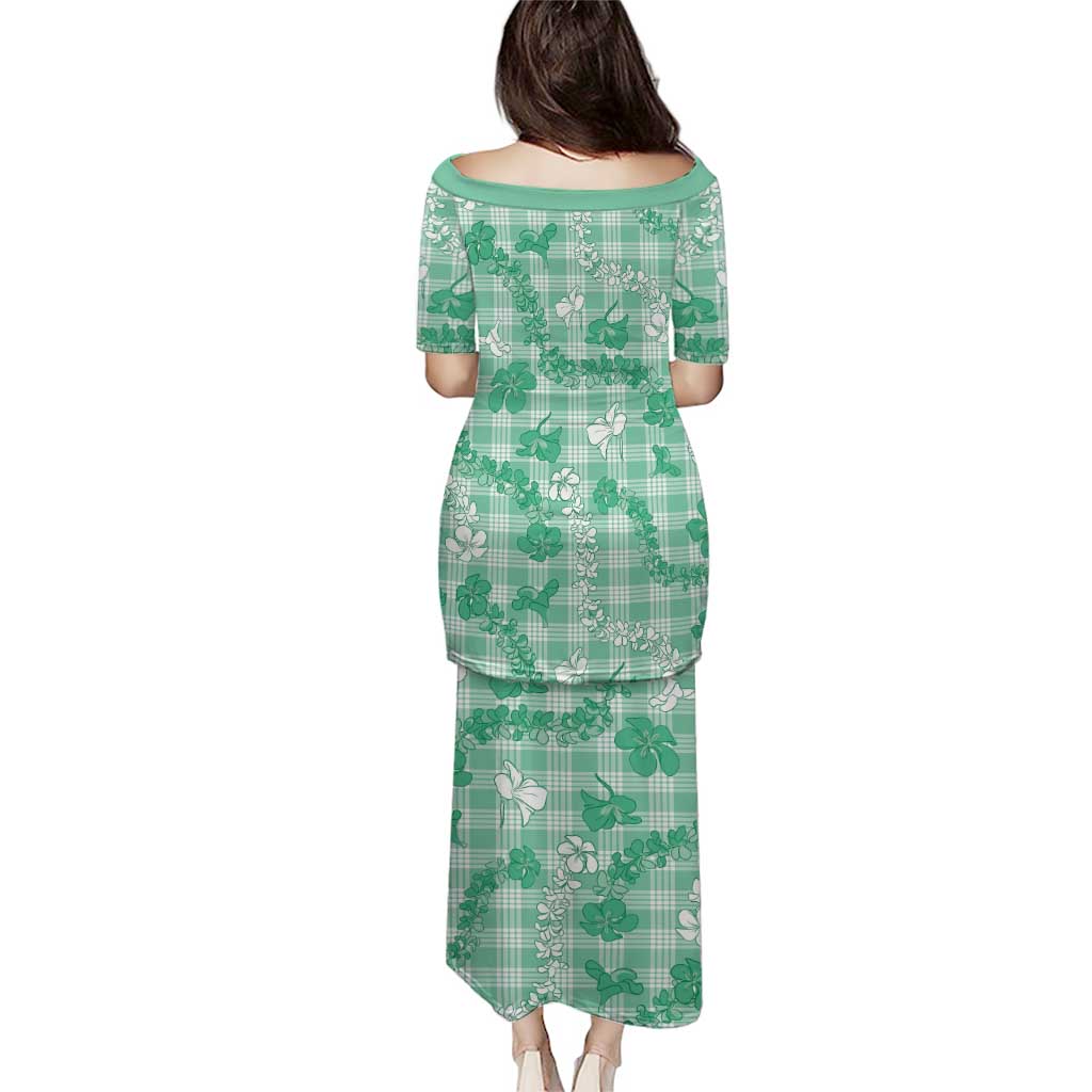 Omaomao Aloha Hawaii Puletasi Plumeria Lei With Palaka Motif - Polynesian Pride