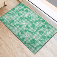 Omaomao Aloha Hawaii Rubber Doormat Plumeria Lei With Palaka Motif - Polynesian Pride