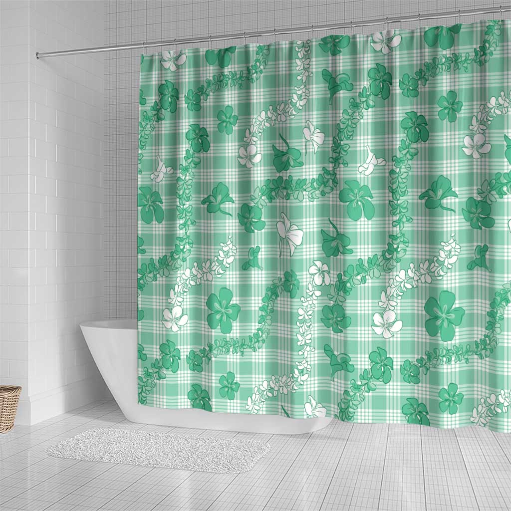 Omaomao Aloha Hawaii Shower Curtain Plumeria Lei With Palaka Motif - Polynesian Pride