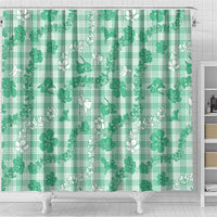 Omaomao Aloha Hawaii Shower Curtain Plumeria Lei With Palaka Motif - Polynesian Pride