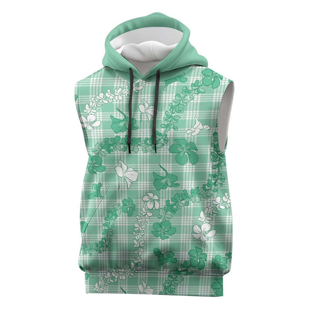 Omaomao Aloha Hawaii Sleeveless Hoodie Plumeria Lei With Palaka Motif - Polynesian Pride